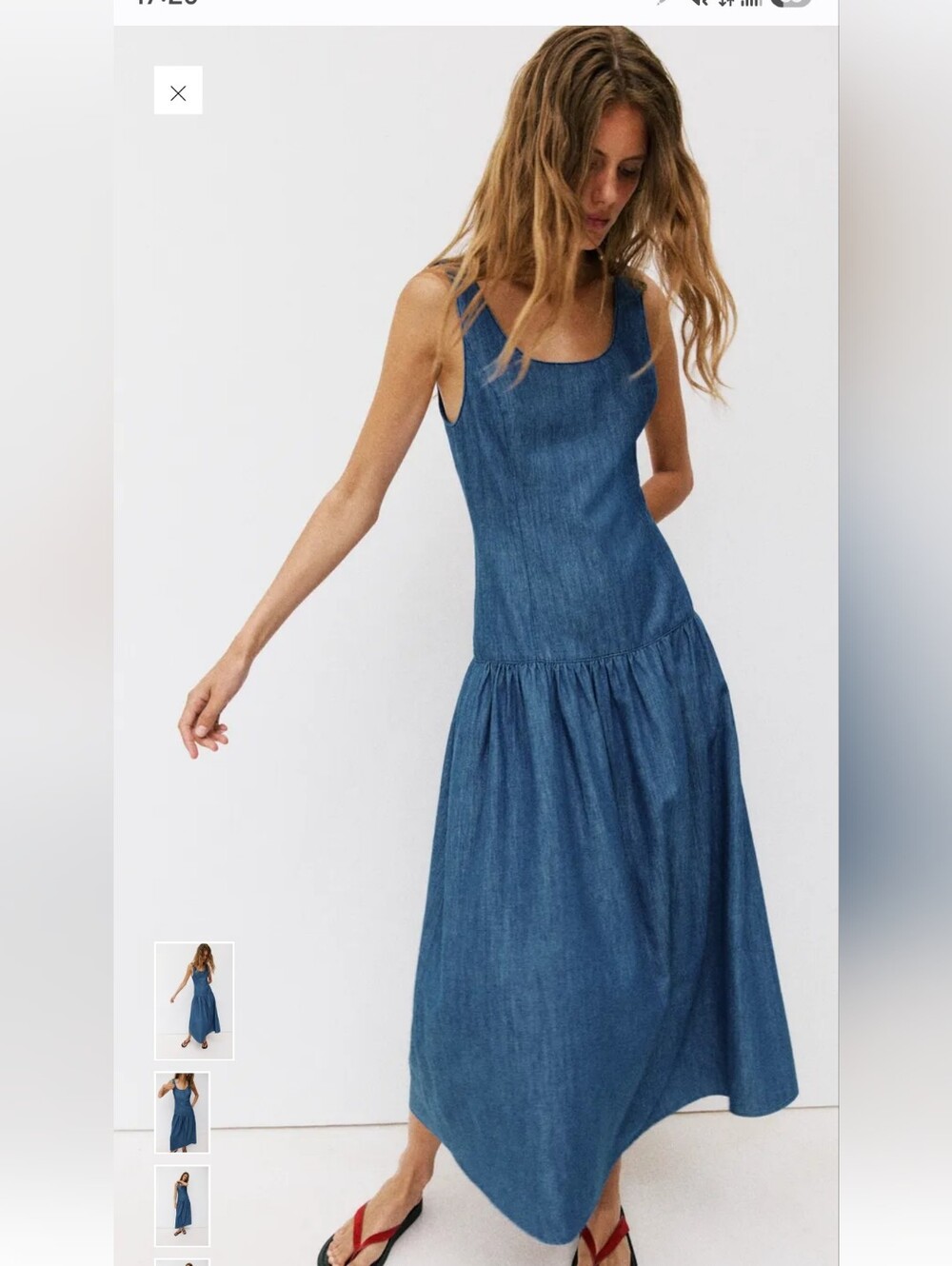 Denim Maxi Tank Dress - Blue